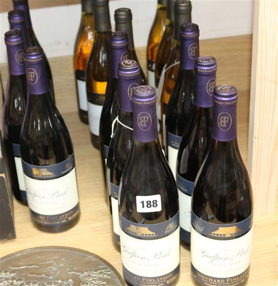 Ten bottles of South African Galpin Peak Pinot Noir, 1999 and six bottles of South African Missiondale Chardonnay, 1999.